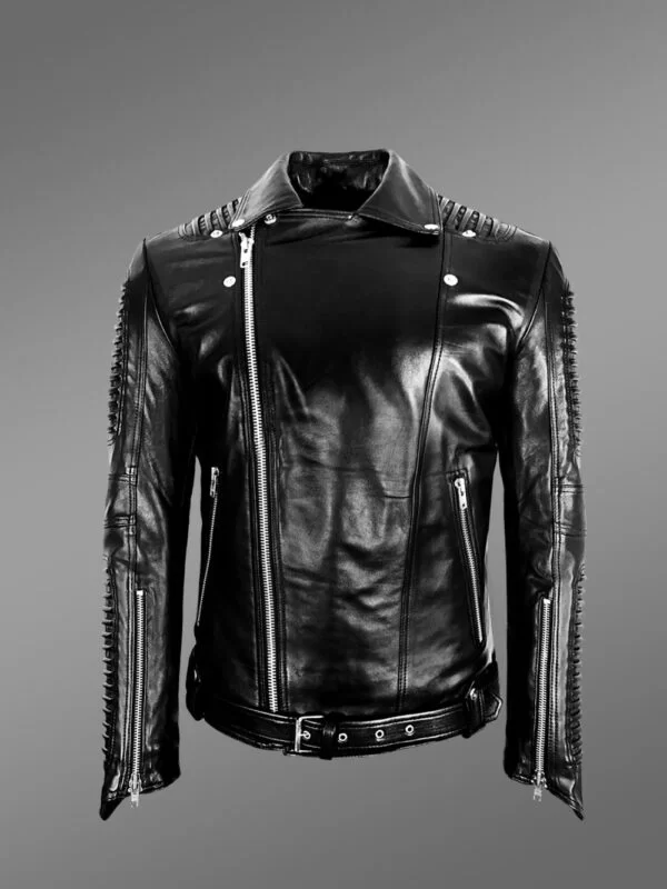 Chic Authentic Leather Jacket with Belt for Stylish Men