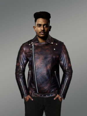 Classy and Tasteful Italian-Finish Leather Jacket in Coffee for Men Who Dare!