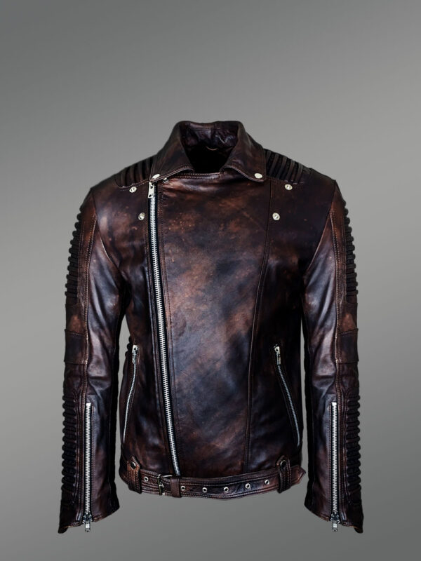 Classy and Tasteful Italian-Finish Leather Jacket in Coffee for Men Who Dare! - Image 3