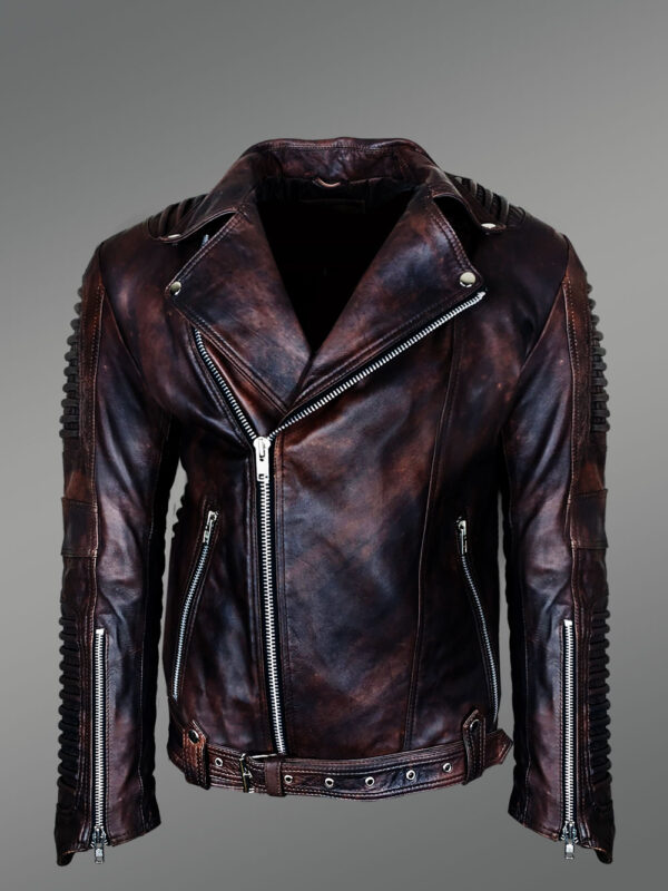 Classy and Tasteful Italian-Finish Leather Jacket in Coffee for Men Who Dare! - Image 4