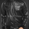 Glossy Black super smooth real leather jacket for men
