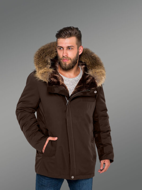 Time for Men to Reinvent Themselves with Hybrid Coffee Finn Raccoon Fur Parka Convertibles with Rabbit Liner - Image 2