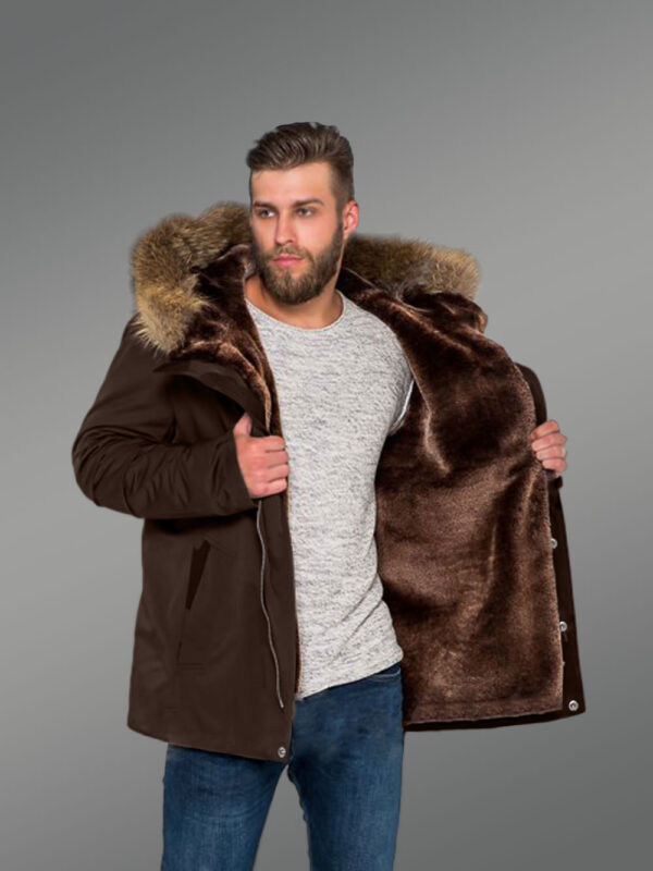 Time for Men to Reinvent Themselves with Hybrid Coffee Finn Raccoon Fur Parka Convertibles with Rabbit Liner - Image 3