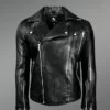 Men’s Black Leather Motorcycle Biker Jacket