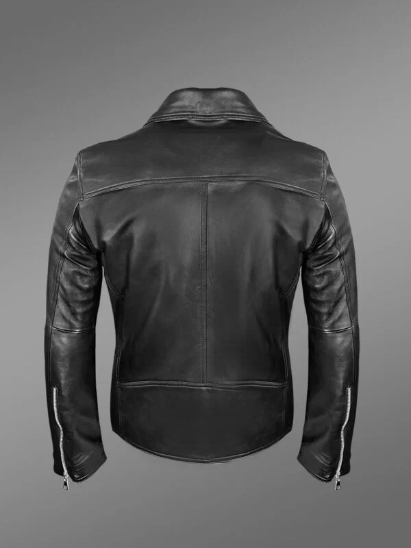 Men’s Black Leather Motorcycle Biker Jacket