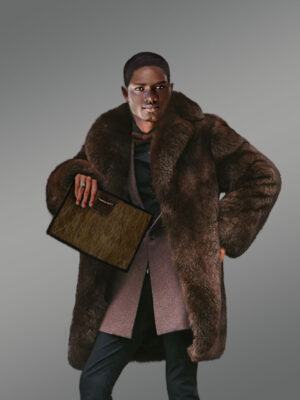 Mens Dark Brown Fox Fur Coat to Make a Grand Entrance Anytime Anywhere