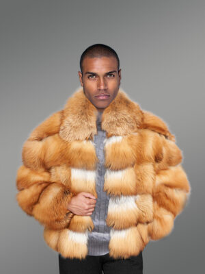 Mens Genuine Fox Fur Bomber – Look Radiant To Dazzle Onlookers
