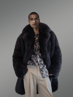 Mens Fox Fur Trench Coat
