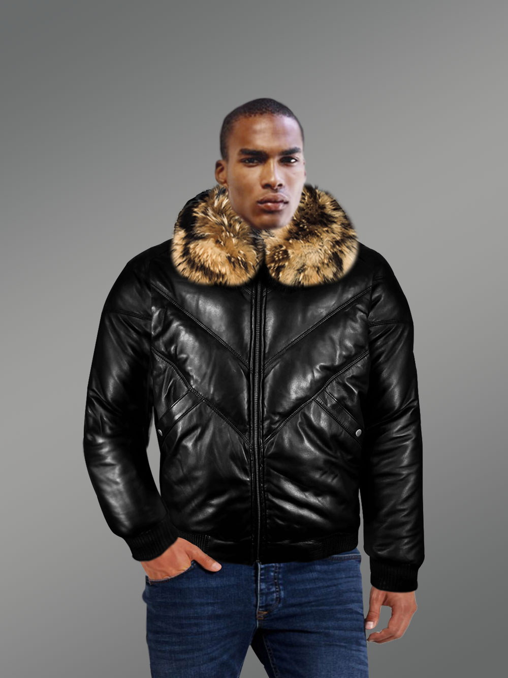 Lobster Black Pattern Print Men's Bomber Jacket