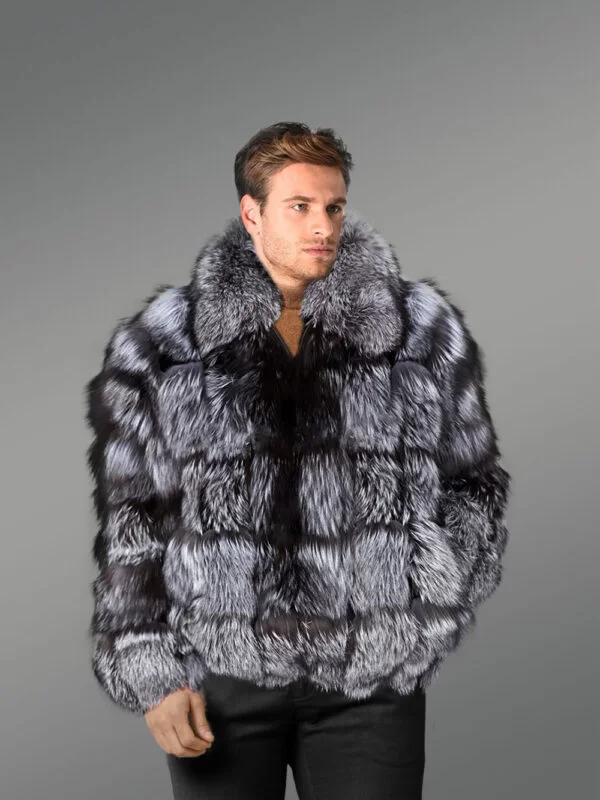 silver fox fur paragraph winter coat