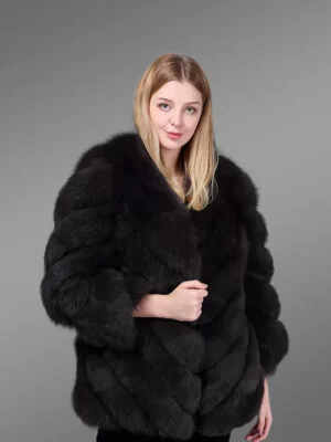 Fur Oversized Waistcoat in Deep Black