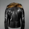 Leather Moto Jacket with Fur