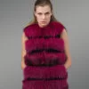 Real Fox Fur 5 Rows Paragraph Winter Vest