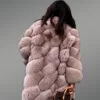 Gray fur outerwear for women