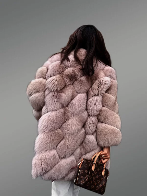 Gray fur outerwear for women