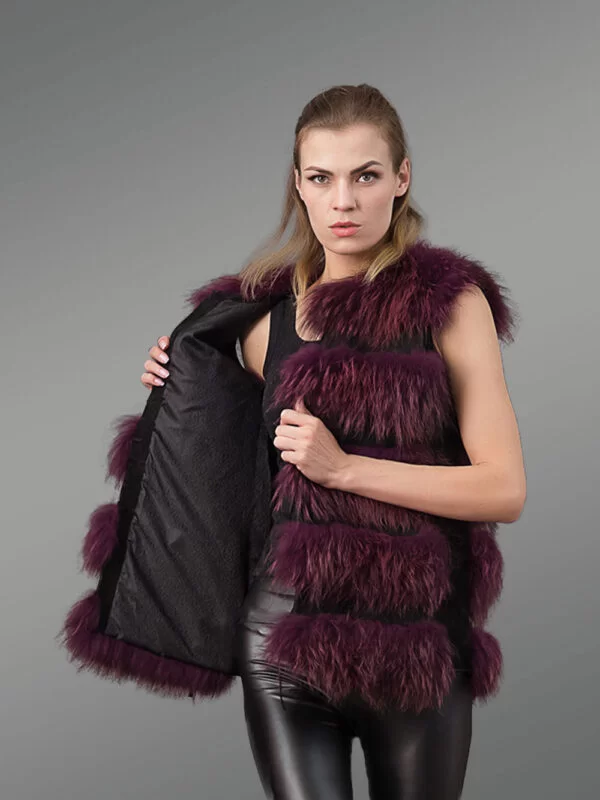 Super Stylish Sleeveless 5 Paragraph Real Fox Fur Super Warm Winter Vest