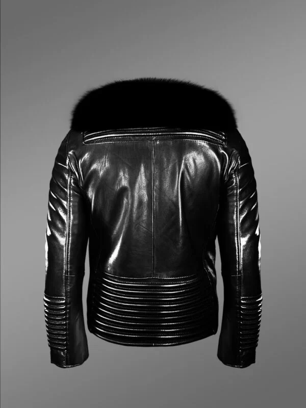 Real leather biker jacket