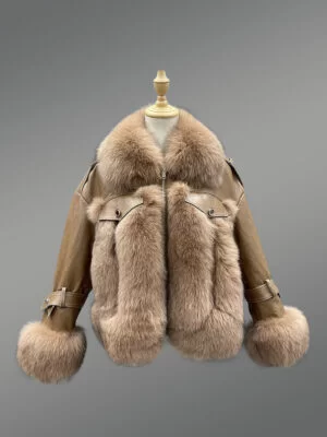 Sheepskin fox fur jacket