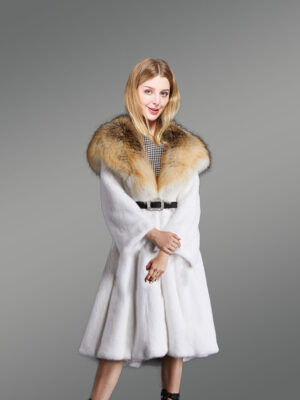 Authentic mink fur coat for women