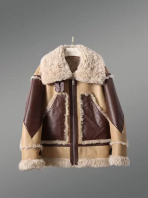 Bomber Style Shearling Jacket for women in B3 Bomber Style
