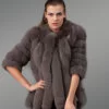 Cedar Brown Fox Fur Coat for Women
