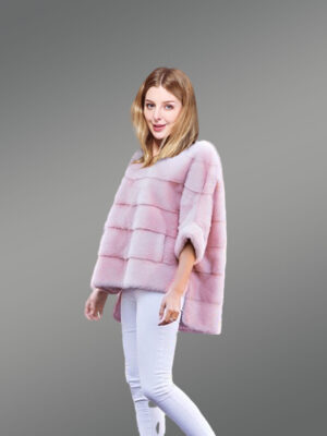 Cropped Mink Fur Jacket for Elegant Women