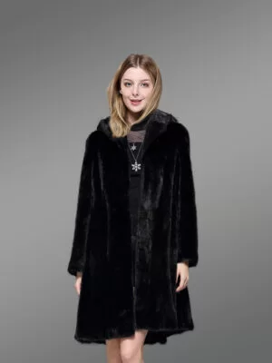 Exotic Black Mink Fur Coat
