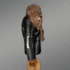 Men’s Leather Jacket with Detachable Fox Fur Collar and Cuffs