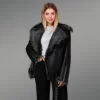 Toscana Shearling Jacket for Women in Black