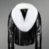 Real Leather Jacket with White Fox Fur