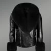 Men’s Premium Leather Jacket with Fur Collar and Handcuffs