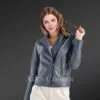 Genuine Leather Jackets in Grey for Tasteful Womens