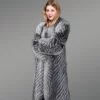 Knitted Silver Fox fur coat for women