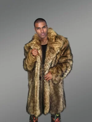 Men’s Raccoon Fur 3/4 Length Coat