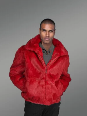 Men’s hooded bomber original fur jackets