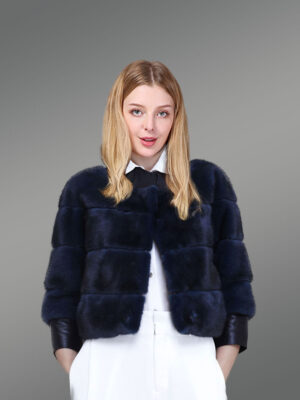 Mink Fur Jacket with Leather