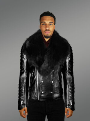 Black Motorcycle Leather Jacket