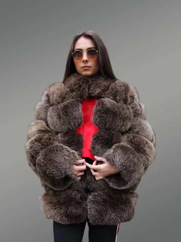 Real Fox Fur Paragraph Winter Coat