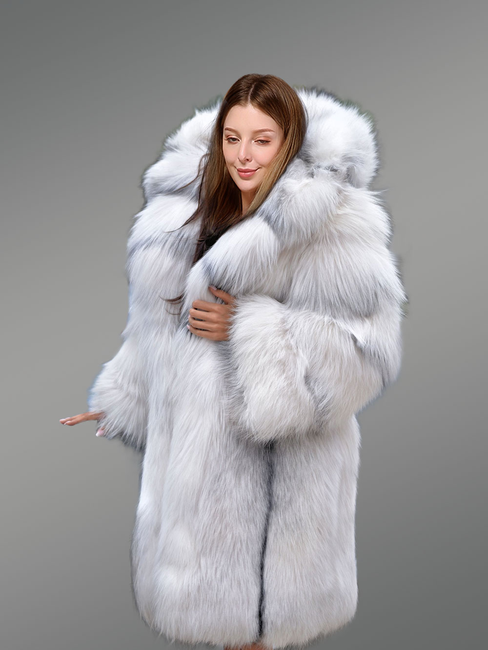 Original Cross Fox Fur Winter Coat