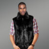 Black Rabbit Fur Vest