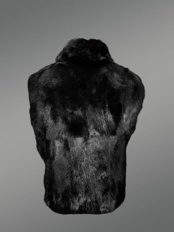Black Rabbit Fur Vest Sleeveless for Men - Image 2