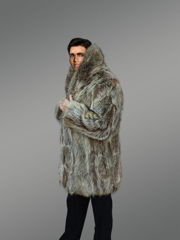Raccoon Fur Men Coat - Image 8