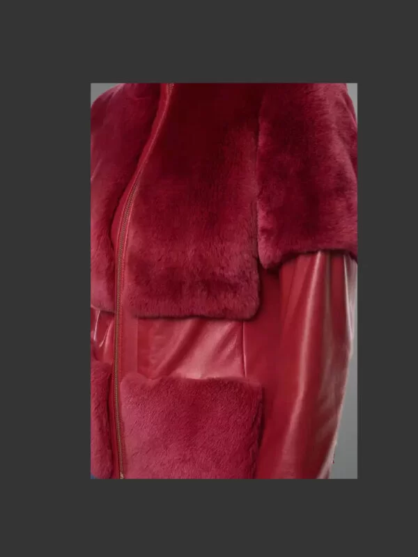 Red Mink Fur Jacket for Passionate Women - Image 3