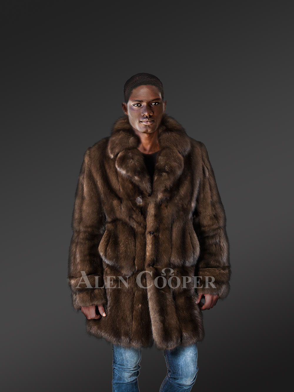 Sable Fur Coat Jacket Fusing Style with 