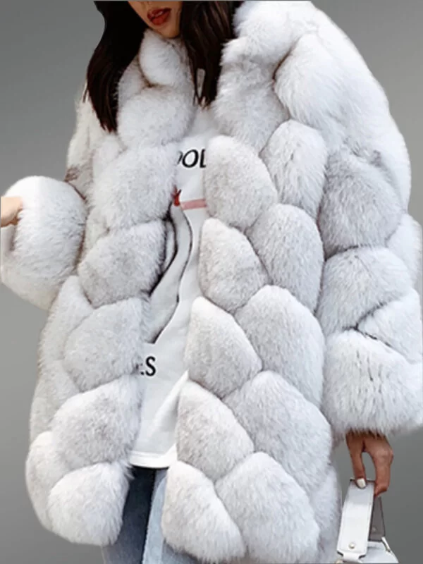 white fur outerwear for women