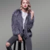 Silver Fox Fur Casual Short Winter Coat