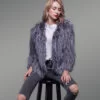 Silver Fox Fur Casual Short Winter Coat