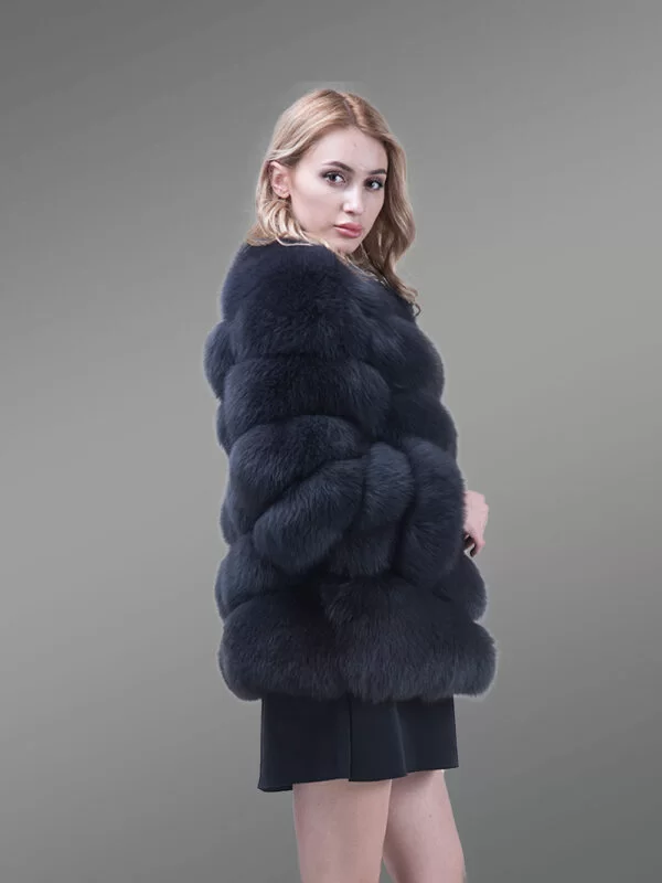 Coal Black Real Fox Fur
