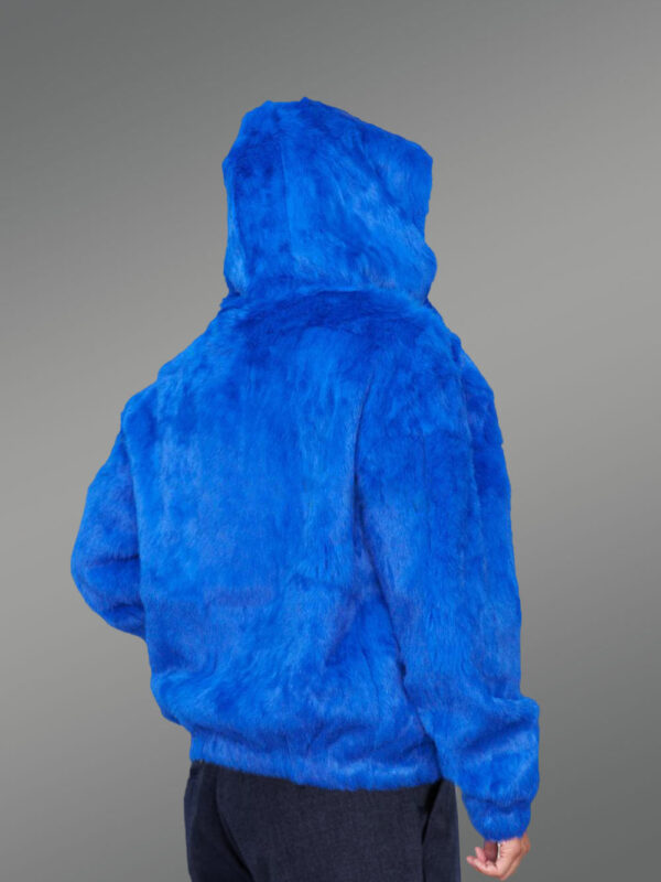 Stylish and Genuine Bomber Fur Jacket with Hood for Men - Image 4