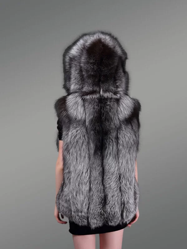 Super Warm Classic Real Fox Fur Hooded Waistcoat